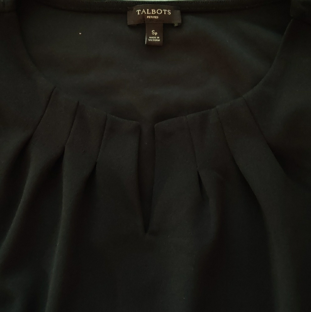 Talbot's Black Rouched V Front Blouse - Picture 2 of 4